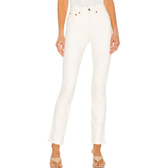 NWT Re/Done 80s Slim Straight Jeans in Vintage White Size 28 - Picture 1 of 6